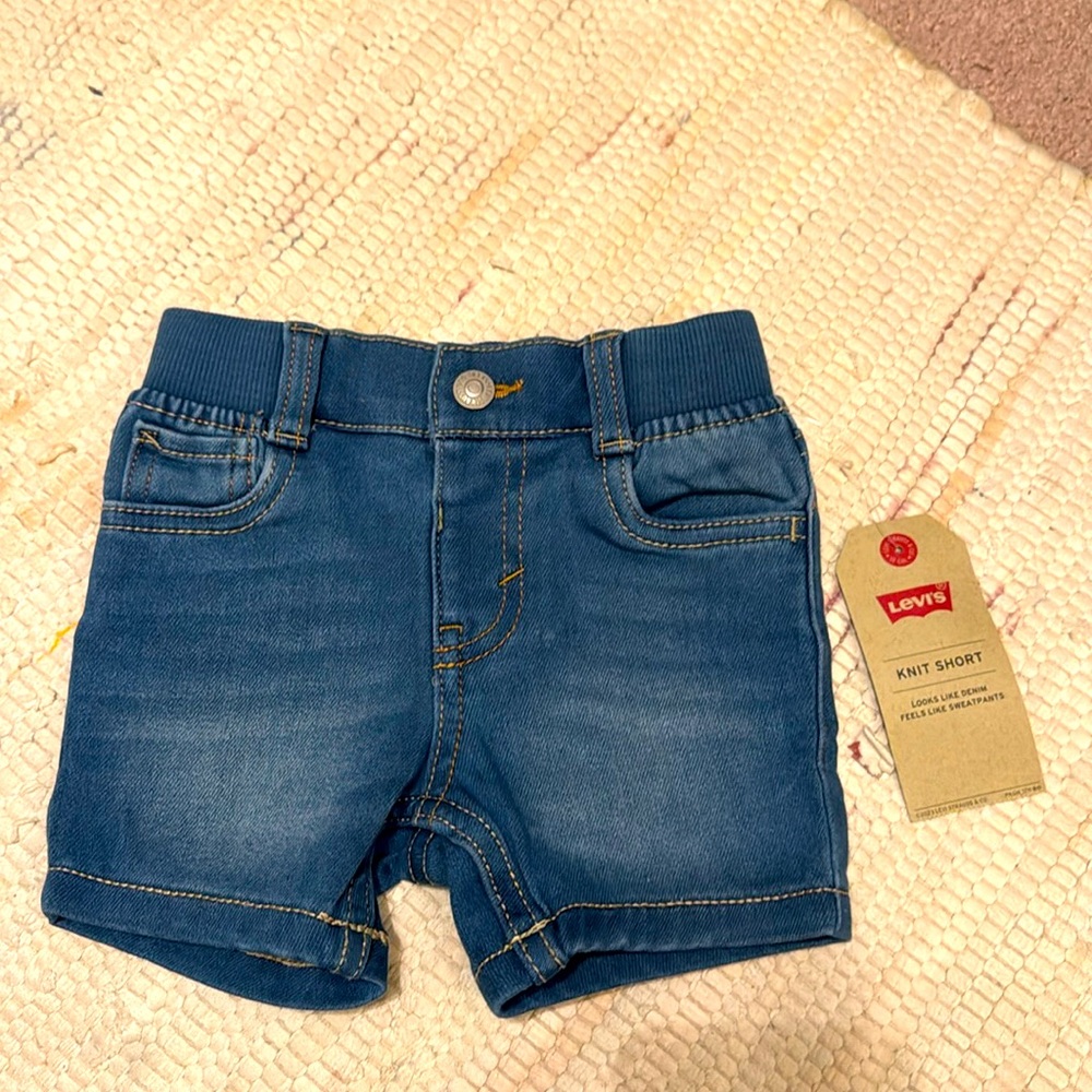 Levi's Infant Blue Knit Shorts Size 6 months NWT
